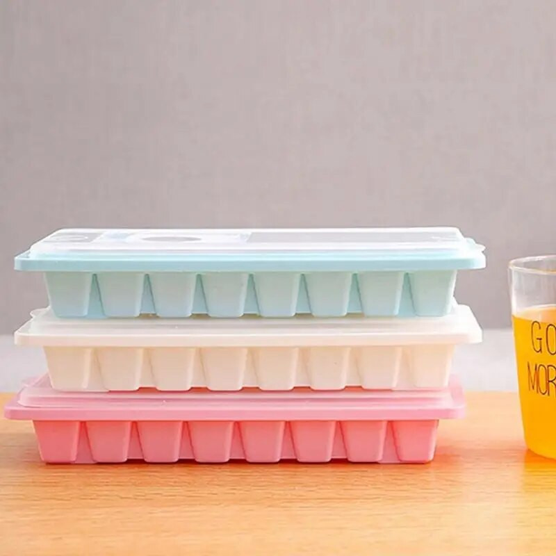 Maisto klasės silikoninis 16 tinklelių padėklas 1vnt su dangteliu minkštu dugnu ledo formelės virtuvės įrankis pasidaryk pats gėrimai silikoninė forma Patvari