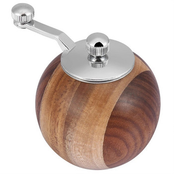 Мелнички за подправки Бутилка от естествена дървена ръчна мелница за пипер с дълга манивела Кухненски инструмент за смилане на храна