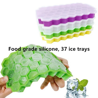 37 Grid Silicon Ice Maker Tavă pentru gheață Mucegai pentru gheață Bucătărie Whisky Cocktail Accesorii Eliberare ușoară Silicon alimentar
