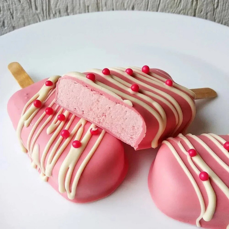 Silikoonist paprikavormid 4-õõnsusega DIY šokolaadist popvorm puidust pulkadega hoiukonteinerid Halloweeni jäätise ovaalne kook