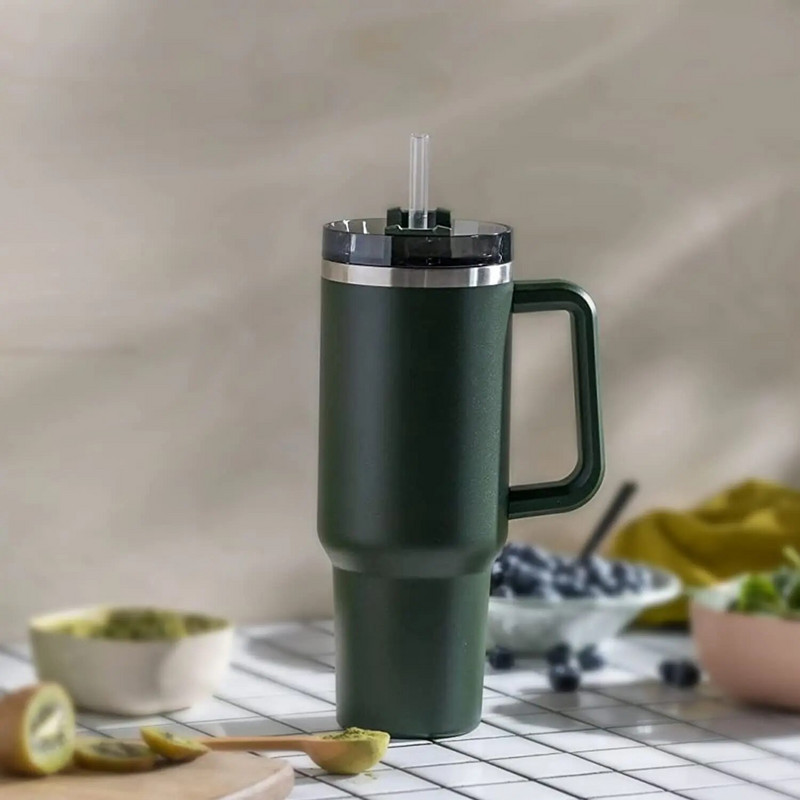 Pakaitinis šiaudelis, suderinamas su Stanley 20 uncijų 30 uncijų 40 uncijų puodelio stikline, 6 pakuotės daugkartinio naudojimo šiaudeliais su valymo šepetėliu