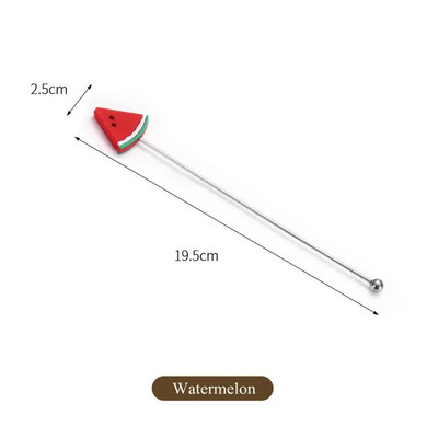 Silikoninė vaisiaus galvutė nerūdijančio plieno maišymo strypo ilga rankena kokteilių gėrimų maišymo lazdelės Maišytuvas Barware Muddler baro priedai