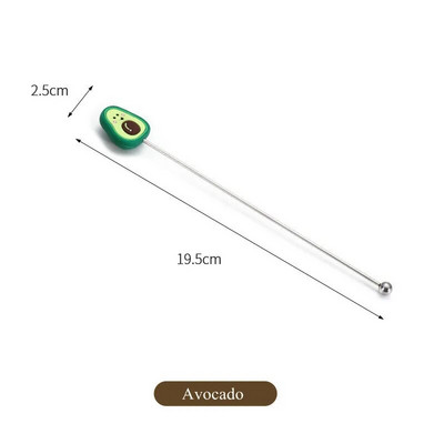 Silikoninė vaisiaus galvutė nerūdijančio plieno maišymo strypo ilga rankena kokteilių gėrimų maišymo lazdelės Maišytuvas Barware Muddler baro priedai