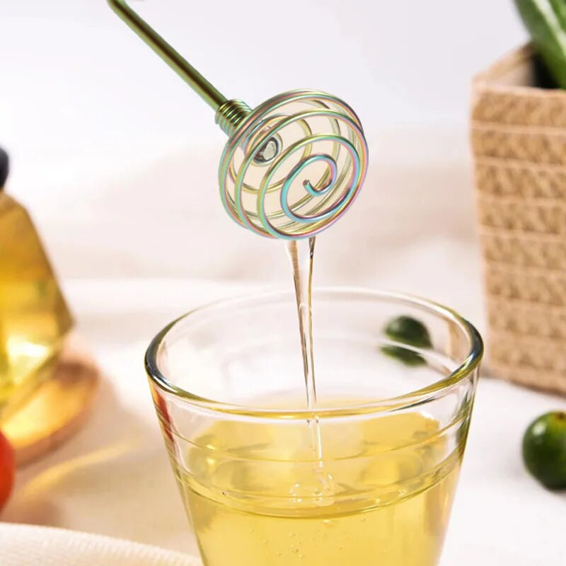 Kūrybingas nerūdijančio plieno kokteilių maišymo pagaliukas ilga rankena geriamas pienas, kava, medus, šluoteles, barmeno įrankiai, baro priedai