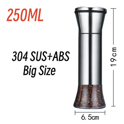 304 nerūdijančio plieno pipirų malūnėlis jūros druskos prieskonių pipirų malūnėlis rankinis prieskonių smulkintuvas pipirų malūnėlis virtuvės šlifavimo įrankiai