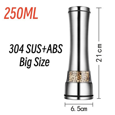 304 nerūdijančio plieno pipirų malūnėlis jūros druskos prieskonių pipirų malūnėlis rankinis prieskonių smulkintuvas pipirų malūnėlis virtuvės šlifavimo įrankiai