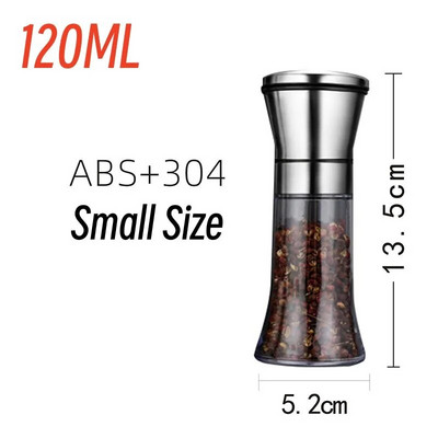 304 nerūdijančio plieno pipirų malūnėlis jūros druskos prieskonių pipirų malūnėlis rankinis prieskonių smulkintuvas pipirų malūnėlis virtuvės šlifavimo įrankiai