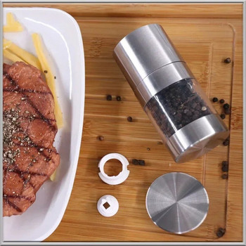 Χειροκίνητος μύλος αλατιού πιπεριού από ανοξείδωτο ατσάλι Φορητός μίνι μύλος μύλου για βότανα Spice Rose Salt Gadgets λείανσης κουζίνας