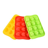 Силиконова форма с форма на сърце с 12 кухини Тава за кубчета лед, форма за шоколадови бонбони, подреждаща се, издръжлива и подходяща за съдомиялна машина, произволен цвят