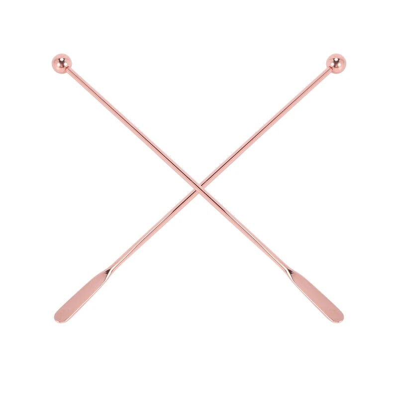 5 vnt nerūdijančio plieno maišytuvas gėrimų maišyklės kokteilių maišytuvai susukamas lazdelė-rožinė auksinė-tiesi juosta, 19 cm