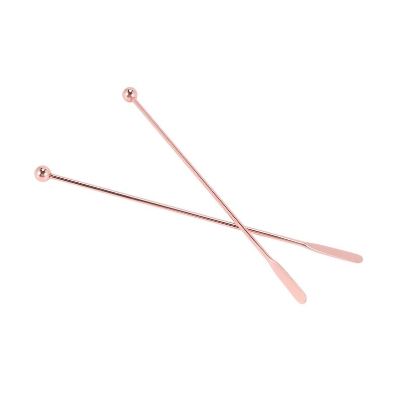 5 vnt nerūdijančio plieno maišytuvas gėrimų maišyklės kokteilių maišytuvai susukamas lazdelė-rožinė auksinė-tiesi juosta, 19 cm