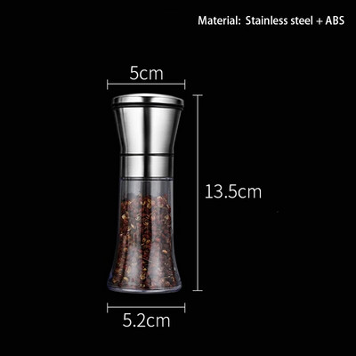 Druskos ir pipirų grūdų malimo purtyklės nerūdijančio plieno maisto smulkintuvas Prieskonių indelis Prieskonių indelis Virtuvės įrankiai