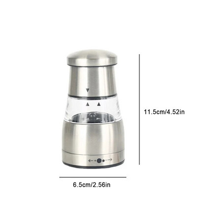 Nerūdijančio plieno nešiojamas mini malūnėlis rankinis druskos ir pipirų malūnėlis žolelėms pipirų prieskoniams rožių druska virtuvės šlifavimo įtaisas