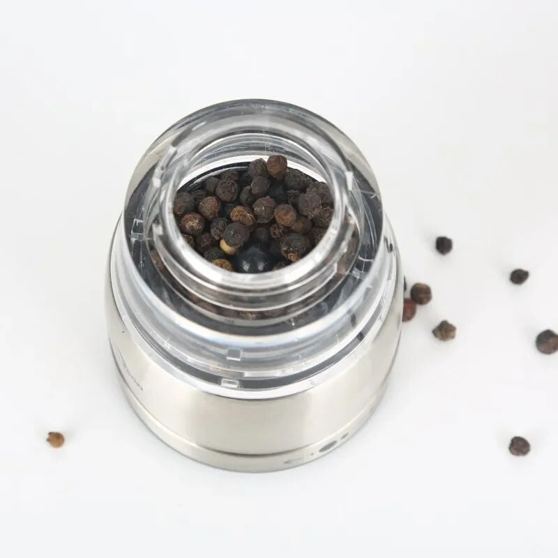 Nerūdijančio plieno nešiojamas mini malūnėlis rankinis druskos ir pipirų malūnėlis žolelėms pipirų prieskoniams rožių druska virtuvės šlifavimo įtaisas