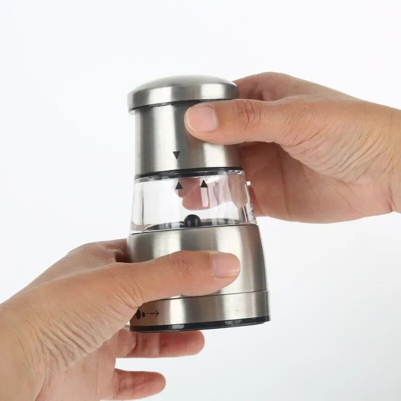 Nerūdijančio plieno nešiojamas mini malūnėlis rankinis druskos ir pipirų malūnėlis žolelėms pipirų prieskoniams rožių druska virtuvės šlifavimo įtaisas