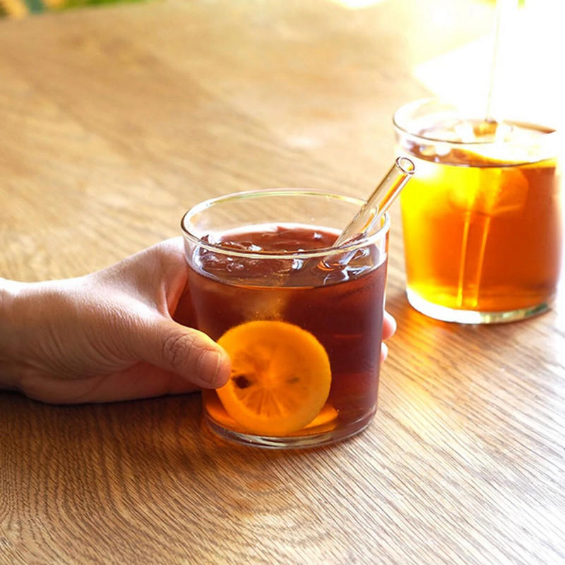 6 colių trumpi stikliniai gėrimo šiaudeliai Mini daugkartinio naudojimo ekologiški stikliniai šiaudeliai kokteilių alui, vyno barui, gėrimų priedai, stalo reikmenys