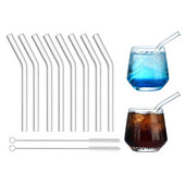 Paie de băut din sticlă scurtă îndoită de 6 inchi Pai reutilizabile ecologice pentru whisky Cocktail Soda Milkshake Bar Accesorii pentru băuturi