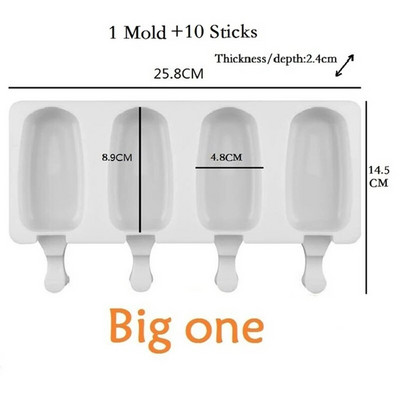 „YongHao 8/4 Cavity“ silikoninių ledų formavimo ledų kubelių formavimo formos desertas „pasidaryk pats“ formų gaminimo įrankis su pūsleline