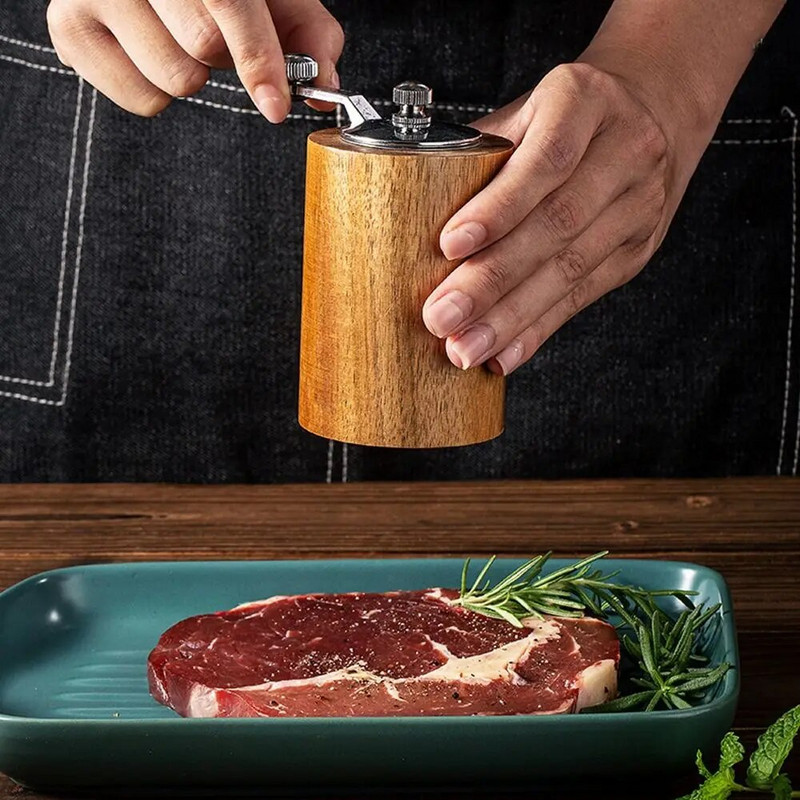 Kézi Só- és Borsdaráló Kiváló minőségű fából állítható őrlőpalack többcélú fűszerdaráló fűszer kávé fűszerezés