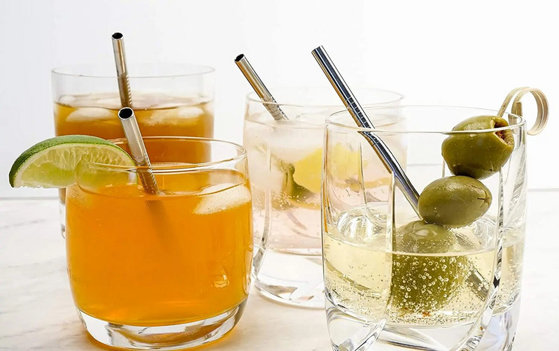 4 vnt 6 * 130/160 mm Vaikiški metaliniai šiaudeliai Daugkartiniai gėrimo šiaudeliai 304 Nerūdijančio plieno šiaudeliai su šepetėliu vaikų vakarėlių kokteilių taurėms