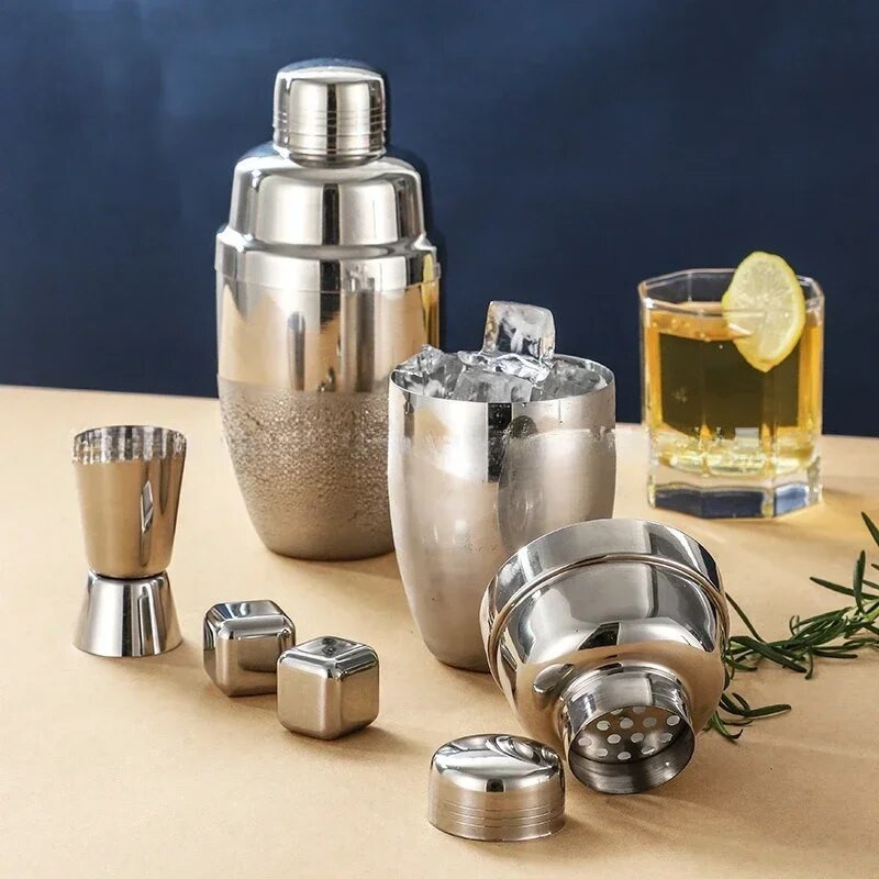 Nerūdijančio plieno kokteilių plaktuvas vynui Martini Boston plaktuvas barmeno gėrimų vakarėlio baro priemonėms 250MLL