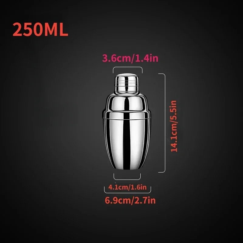 Nerūdijančio plieno kokteilių plaktuvas vynui Martini Boston plaktuvas barmeno gėrimų vakarėlio baro priemonėms 250MLL