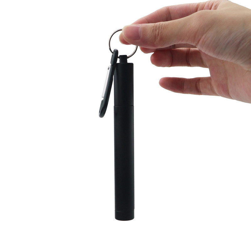 304 nerūdijančio plieno metaliniai šiaudeliai, daugkartinio naudojimo teleskopiniai šiaudeliai su valymo šepečiu, nešiojimo dėklu Sulankstomas nešiojamas gėrimo šiaudelių rinkinys