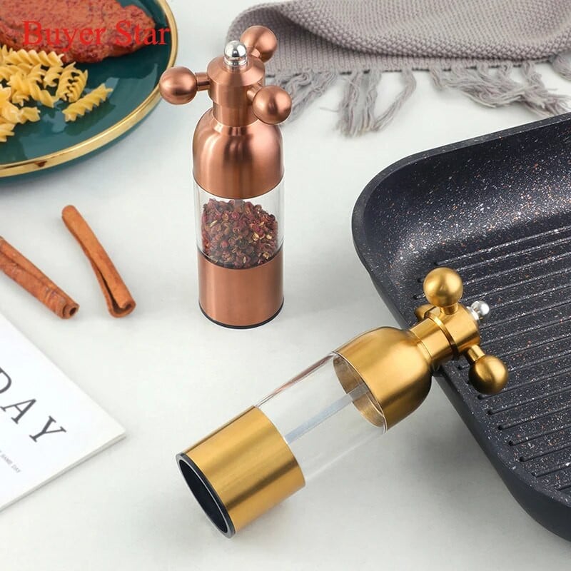 18 cm-es kézi borsdaráló rozsdamentes acél fűszerpaprika sódaráló edény állítható háztartási fémdaráló konyhai főzőkészlet