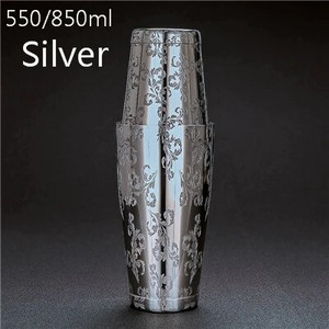 550 ml / 850 ml profesionalus barmenas pagal užsakymą graviruojamas nerūdijančio plieno kokteilių plaktuvas Bostono baro purtyklės baro įrankiai