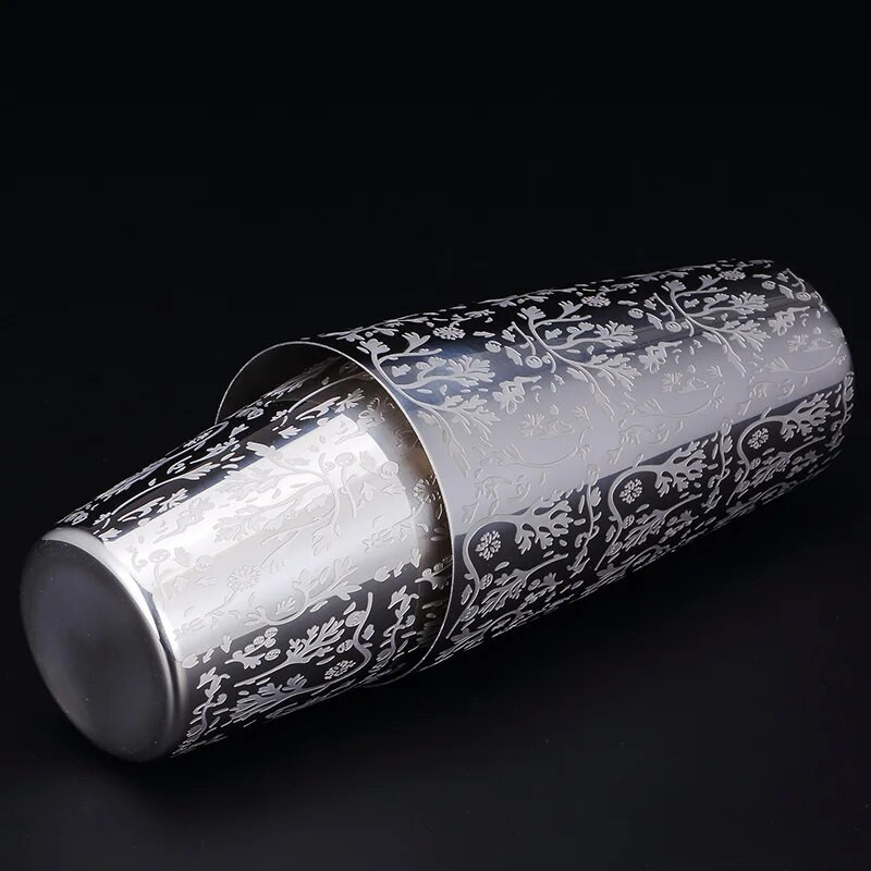 550 ml / 850 ml profesionalus barmenas pagal užsakymą graviruojamas nerūdijančio plieno kokteilių plaktuvas Bostono baro purtyklės baro įrankiai