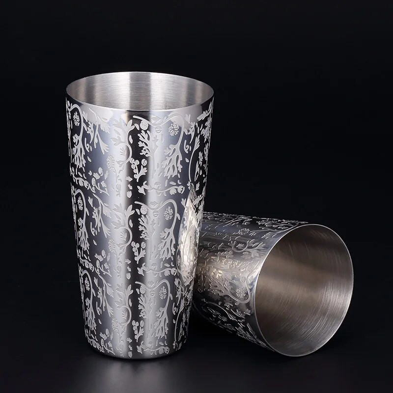 550 ml / 850 ml profesionalus barmenas pagal užsakymą graviruojamas nerūdijančio plieno kokteilių plaktuvas Bostono baro purtyklės baro įrankiai