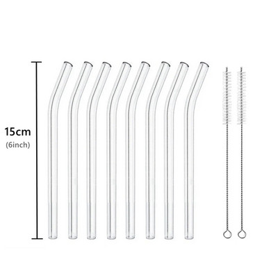 8 vnt 15 cm trumpi stikliniai šiaudeliai Ekologiški daugkartiniai geriamieji šiaudeliai 6 colių mini kokteilių šiaudeliai bariniams gėrimams alaus pieno kokteiliai