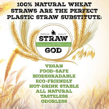 100 бр пшенична сламка за еднократна употреба Екологични естествени сламки за пиене Преносим екологичен бар парти аксесоар