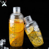 Plastikinis kokteilių Boston Bar purtytuvas dervos plaktuvas su nuoviru nuo nuplikimo pieno arbatos maišymo puodeliu permatomas geros rankenos kompiuterio baro įrankis