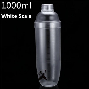 Plastikinis kokteilių Boston Bar purtytuvas dervos plaktuvas su nuoviru nuo nuplikimo pieno arbatos maišymo puodeliu permatomas geros rankenos kompiuterio baro įrankis