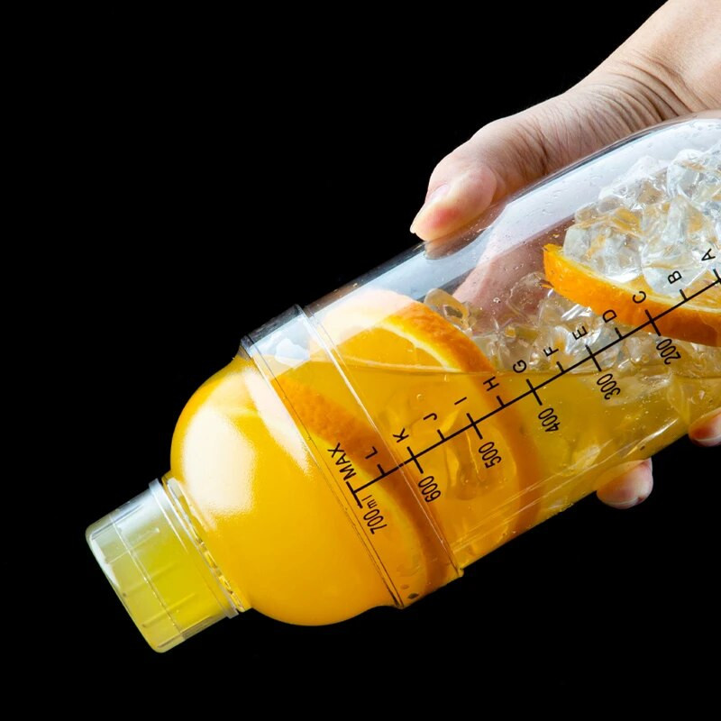 Plastikinis kokteilių Boston Bar purtytuvas dervos plaktuvas su nuoviru nuo nuplikimo pieno arbatos maišymo puodeliu permatomas geros rankenos kompiuterio baro įrankis