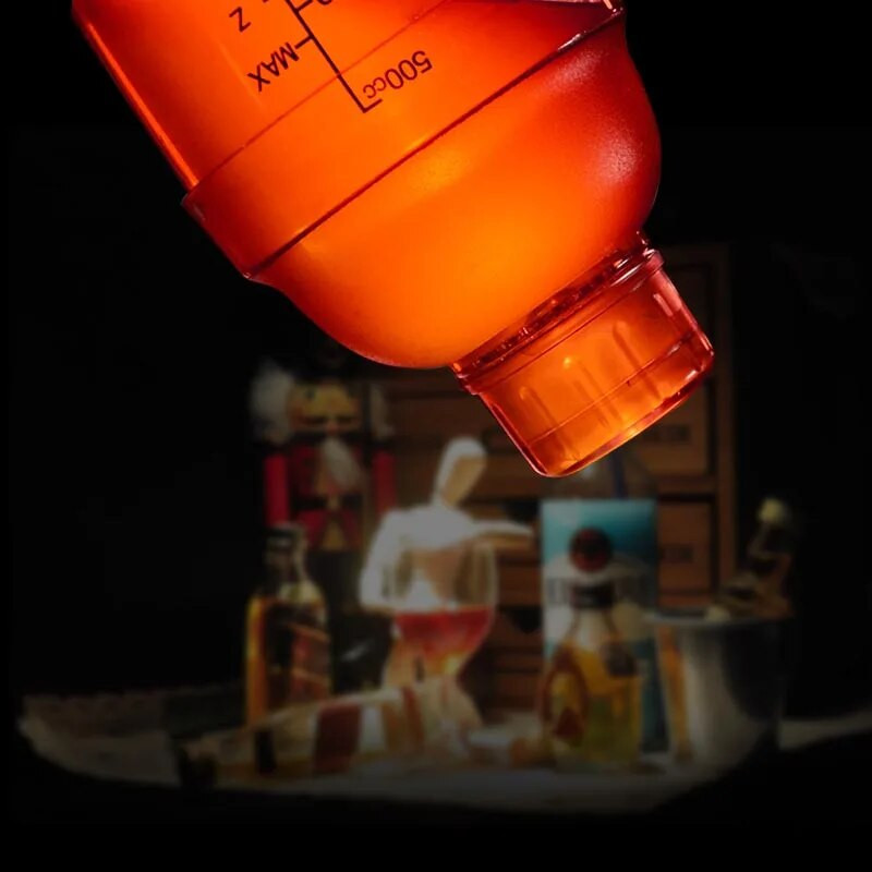 Plastikinis kokteilių Boston Bar purtytuvas dervos plaktuvas su nuoviru nuo nuplikimo pieno arbatos maišymo puodeliu permatomas geros rankenos kompiuterio baro įrankis