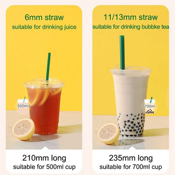 Без BPA Пластмасови сламки за еднократна употреба Milkshake Wide Boba Bubble Tea сламки за пиене Дълги индивидуално опаковани прибори за напитки Бар инструменти