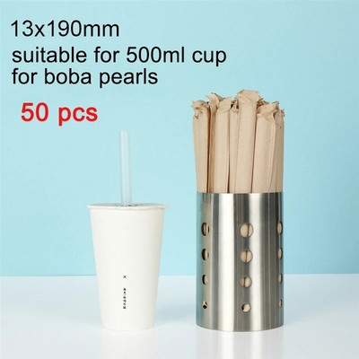 Bpa nemokami vienkartiniai plastikiniai šiaudeliai Milkshake Plačiai Boba burbuliukai arbatos šiaudeliai ilgi, atskirai suvynioti gėrimų baro įrankiai