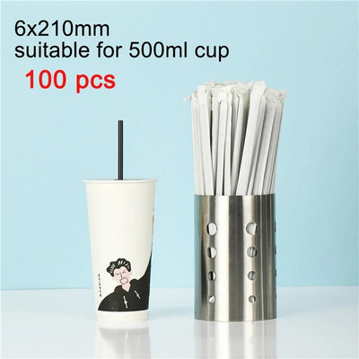 Bpa nemokami vienkartiniai plastikiniai šiaudeliai Milkshake Plačiai Boba burbuliukai arbatos šiaudeliai ilgi, atskirai suvynioti gėrimų baro įrankiai