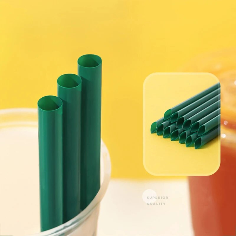 Bpa nemokami vienkartiniai plastikiniai šiaudeliai Milkshake Plačiai Boba burbuliukai arbatos šiaudeliai ilgi, atskirai suvynioti gėrimų baro įrankiai