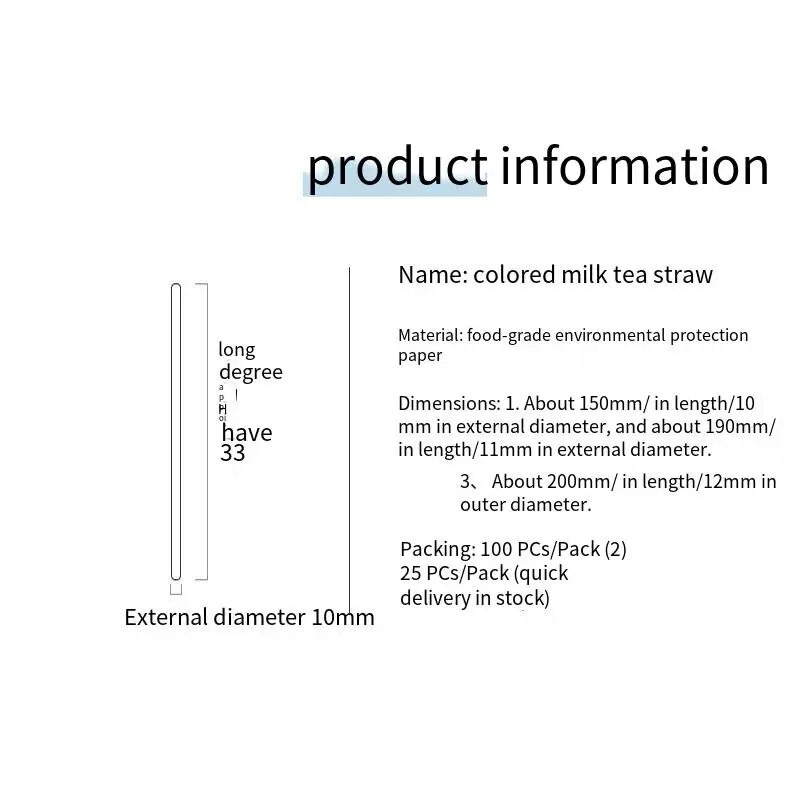 100 БР. Сламки за млечен шейк Bubble Boba Milk Tea Пластмасови дебели сламки Smoothie Студени прибори за пиене Аксесоари за бар