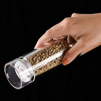Ακρυλικός διαφανής μύλος πιπεριάς Μπουκάλι καρυκευμάτων πιπεριών αλατόμυλος Χειροκίνητος μύλος πιπεριών Ρυθμιζόμενος κεραμικός μύλος