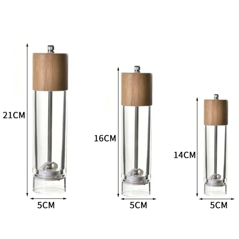 Akril átlátszó borsdaráló fűszer fűszeres üveg bors fűszer sódaráló kézi borsdaráló állítható kerámia daráló