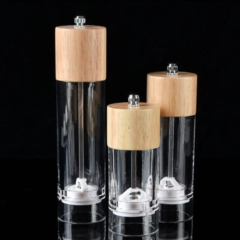 Akril átlátszó borsdaráló fűszer fűszeres üveg bors fűszer sódaráló kézi borsdaráló állítható kerámia daráló