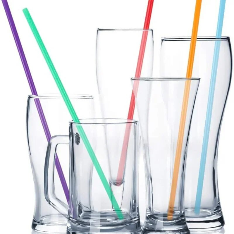 100PCS jednokratne slamke za piće Višebojni MilkTea Milkshake sok Plastične slamke Bar Piće Ljetna zabava Dodaci za vjenčanje