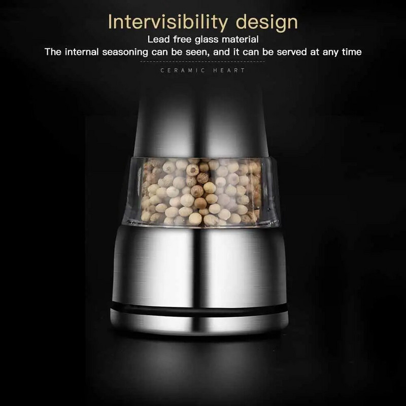 1/2 DB új, rozsdamentes acélból készült kézi Só Borsdaráló Fűszerdaráló Muller Konyhai Szerszámok Gadgets 3 Méret