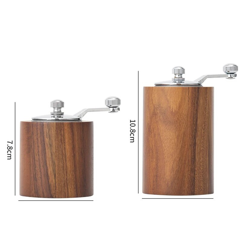 Koka cilindriskā piparu dzirnaviņas ar keramikas slīpēšanas serdi, manuāla koka sāls piparu dzirnaviņas, atkārtoti uzpildāma garšvielu sēklām