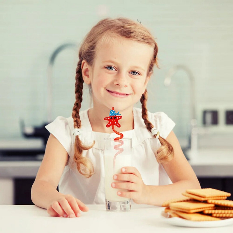 1 vnt Kūrybiniai šiaudeliai Plastikai Šiaudeliai Daugkartinio naudojimo geriamieji šiaudeliai vakarėliams Pochlebcas Pieno kokteiliai Gėrimai Pienas Arbata Vaisių sultys