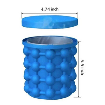 Преносима 2 в 1 голяма силиконова форма за кофа за лед с капак Спестяващи място Инструменти за създаване на кубчета за кухненско парти Барове
